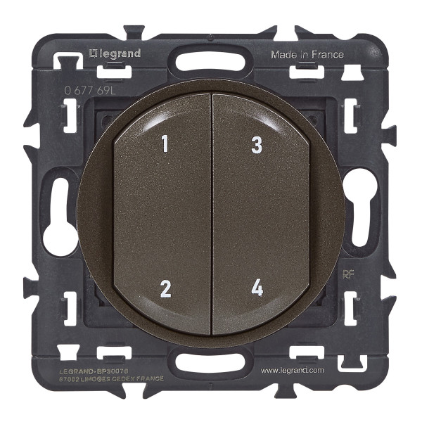 Commande 4 scénarios sans fil, sans pile Céliane With Netatmo - graphite
