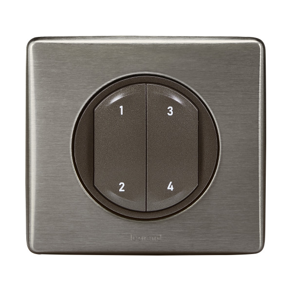 Commande 4 scénarios sans fil, sans pile Céliane With Netatmo - graphite