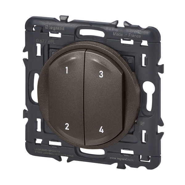 Commande 4 scénarios sans fil, sans pile Céliane With Netatmo - graphite