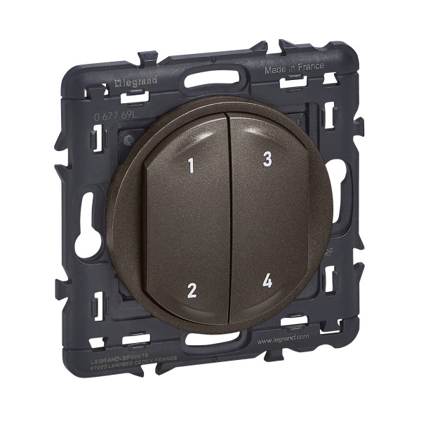 Commande 4 scénarios sans fil, sans pile Céliane With Netatmo - graphite