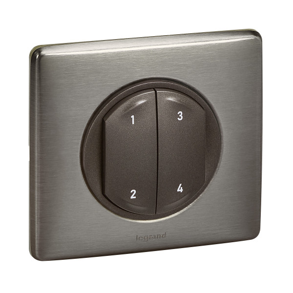 Commande 4 scénarios sans fil, sans pile Céliane With Netatmo - graphite