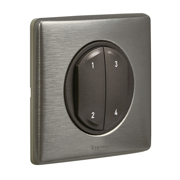 Commande 4 scénarios sans fil, sans pile Céliane With Netatmo - graphite