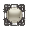 Interrupteur connecté Céliane sans neutre avec variateur, titane, compatible Netatmo