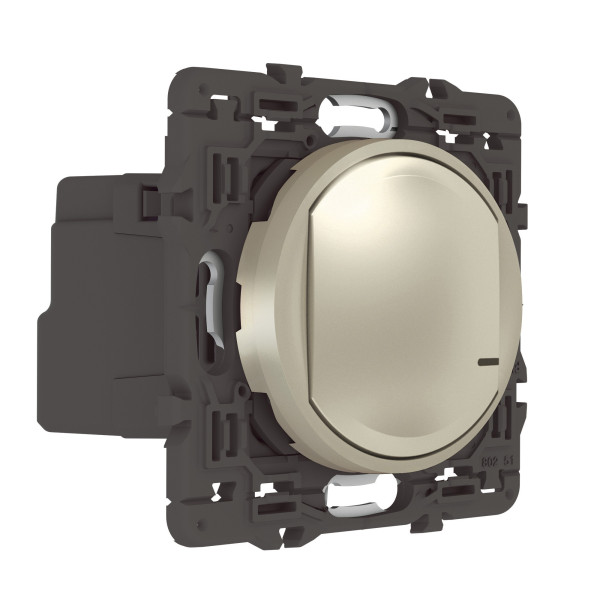 Interrupteur connecté Céliane sans neutre avec variateur, titane, compatible Netatmo