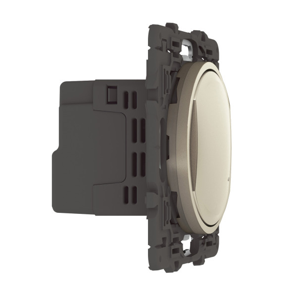 Interrupteur connecté Céliane sans neutre avec variateur, titane, compatible Netatmo