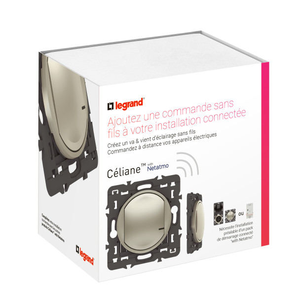 Commande sans fil Céliane pour éclairage/prise With Netatmo, finition titane