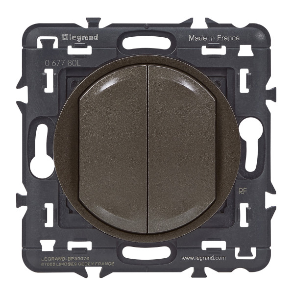 Commande Double Sans Fil et Pile pour Éclairage Céliane With Netatmo - Graphite