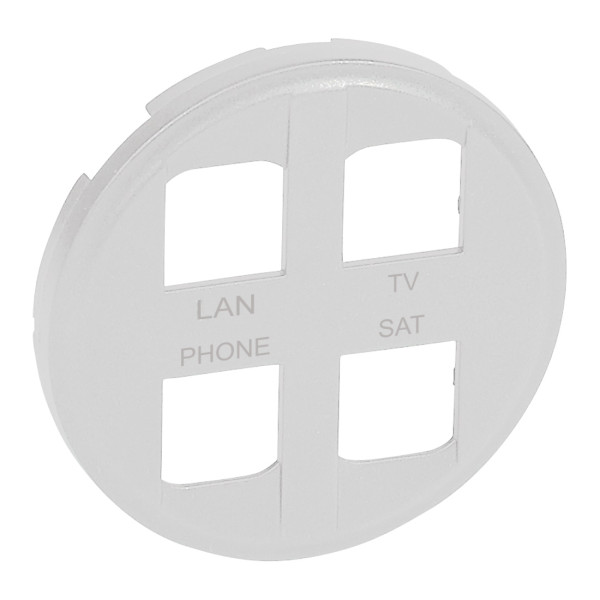 Enjoliveur blanc Legrand Céliane pour prise quadruple RJ45 pour réseau optimum auto