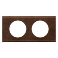 Plaque Legrand Céliane - 2 postes - cuir brun texturé