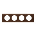 Plaque Legrand Céliane - 4 postes - cuir brun texturé