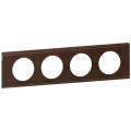 Plaque Legrand Céliane - 4 postes - cuir brun texturé