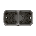 Boîtier saillie étanche gris Legrand Plexo 2 postes horizontaux ou verticaux avec 4 embouts