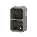 Boîtier saillie étanche gris Legrand Plexo 2 postes horizontaux ou verticaux avec 4 embouts