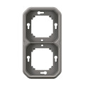 Support Plaque Plexo Legrand Gris Etanche pour Montage Encastré 2 Postes Horizontaux ou Verticaux