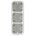 Boîtier saillie étanche blanc Legrand Plexo 3 postes horizontaux ou verticaux avec 5 embouts