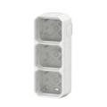 Boîtier saillie étanche blanc Legrand Plexo 3 postes horizontaux ou verticaux avec 5 embouts