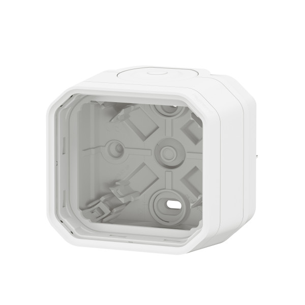 Boîtier saillie étanche blanc Legrand Plexo 1 poste avec 2 embouts à membrane et 1 entrée