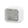 Boîtier saillie étanche blanc Legrand Plexo 1 poste avec 2 embouts à membrane et 1 entrée