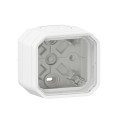 Boîtier saillie étanche blanc Legrand Plexo 1 poste avec 2 embouts à membrane et 1 entrée