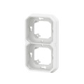 Support Plaque Plexo Legrand Blanc Etanche – pour Montage Encastré 2 Postes – Horizontal ou Vertical