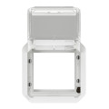 Adaptateur plexo à volet transparent pour mosaic - composable blanc