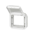 Adaptateur plexo à volet transparent pour mosaic - composable blanc