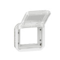 Adaptateur plexo à volet transparent pour mosaic - composable blanc