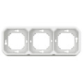 Support plaque encastré 3 postes montage horizontal/vertical plexo blanc