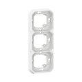 Support plaque encastré 3 postes montage horizontal/vertical plexo blanc