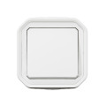 Interrupteur ou va-et-vient 10ax 250v plexo complet saillie blanc