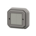 Commande double Self-e étanche Plexo IP55 pour éclairage et prises With Netatmo - gris