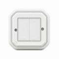 Commande double Self-e Plexo étanche IP55 pour éclairage et prises, blanc Netatmo