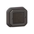 Commande double Self-e éclairage et prise Plexo Netatmo anthracite étanche IP55