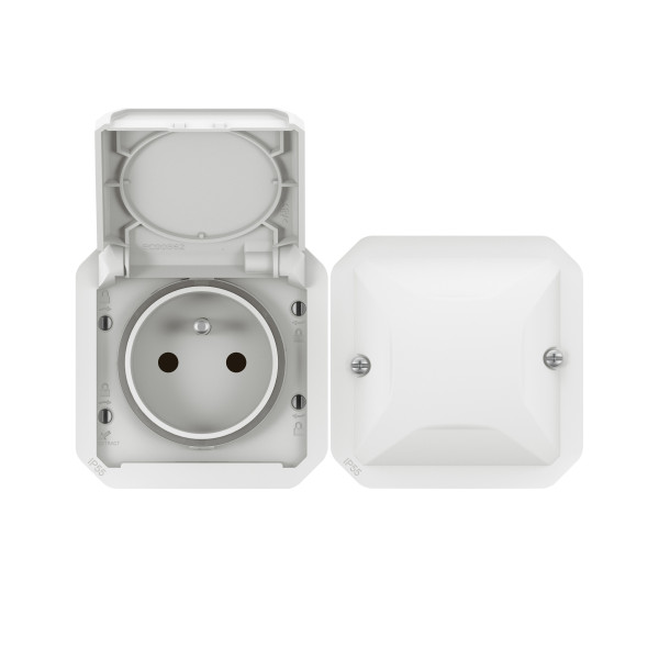 Prise Connectée Plexo Netatmo 2P+T Étanche IP55 16A 3680W avec Suivi Conso - Blanc