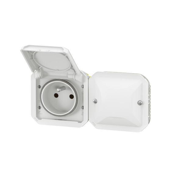 Prise Connectée Plexo Netatmo 2P+T Étanche IP55 16A 3680W avec Suivi Conso - Blanc