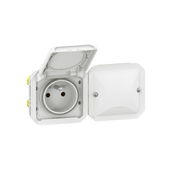 Prise Connectée Plexo Netatmo 2P+T Étanche IP55 16A 3680W avec Suivi Conso - Blanc