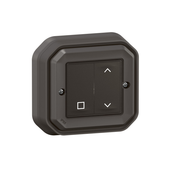Commande Self-e Plexo étanche IP55 pour volets roulants, anthracite Netatmo