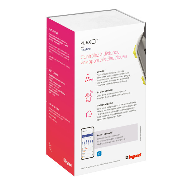 Prise Connectée Plexo IP55 2 Postes Anthracite avec Suivi Conso Netatmo