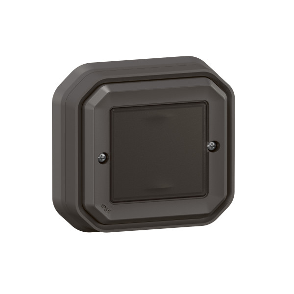 Commande Self-e étanche Plexo IP55 pour éclairage et prise complète anthracite Netatmo