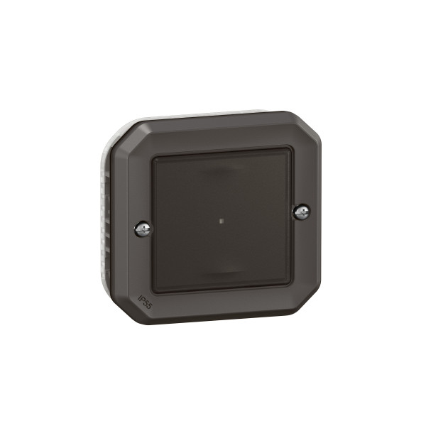 Interrupteur connecté Plexo étanche IP55, option variation, anthracite, With Netatmo