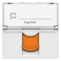 Prise RJ45 Legrand Mosaic - Cat. 6A - STP - volet orange - 2 mod - blanc - LCS² Legrand