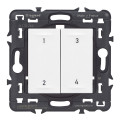 Commande 4 scénarios sans fil et sans pile Mosaic Netatmo - Blanc