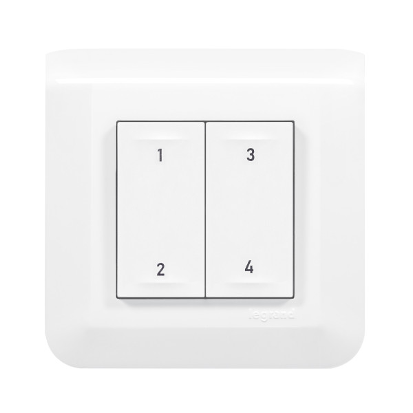 Commande 4 scénarios sans fil et sans pile Mosaic Netatmo - Blanc