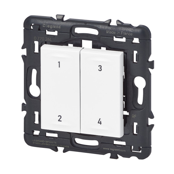 Commande 4 scénarios sans fil et sans pile Mosaic Netatmo - Blanc