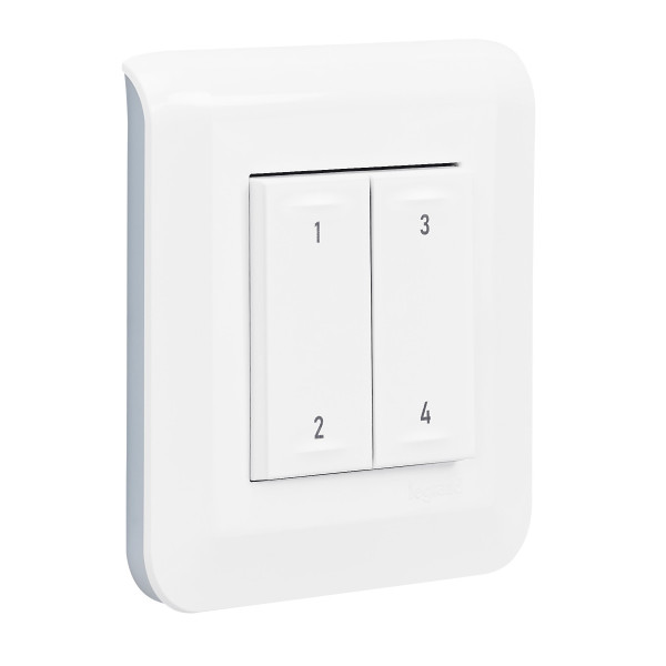 Commande 4 scénarios sans fil et sans pile Mosaic Netatmo - Blanc