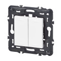 Commande double sans fil et pile Mosaic With Netatmo pour éclairage et prises - Blanc