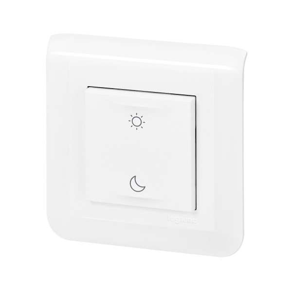 Commande sans fil/pile Lever/Coucher Mosaic With Netatmo - blanc, extra-plate et autonome