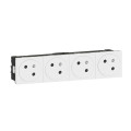 Quadruple Prise de Courant Blanche Surface 4 x 2 P + T 16 A 250 V Mosaic Link Legrand – 8 Modules