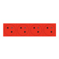 Quadruple prise de courant 2P+T Surface Mosaic Link raccordement latéral 8 modules - rouge