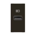 Chargeur usb type-a mosaic - 1 module noir pour support lcm